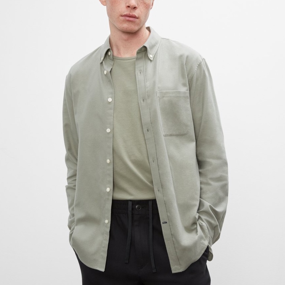 Long Sleeve Solid Flannel Shirt - New With Tags - NEVER WORN - Sage